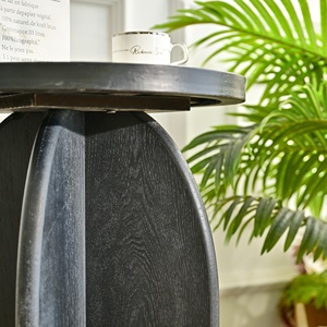 Table basse d'appoint ronde en bois noir INNOVA, écologique, durable et décorative, pour salon, montage facile - Product Image 6