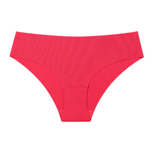 Culottes de bikini sans couture pour femmes, taille mi-haute, couleur unie, tricotées, style basique, marron - Product Image 6