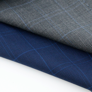 Clásico de moda 50% W 50% P mezcla de lana merino peinada/tela de poliéster para trajes de hombre a cuadros adecuado para todas las estaciones - Product Image 4
