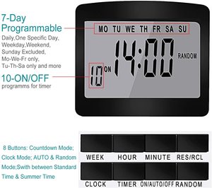 16A 230V Relé <span class=keywords><strong>LCD</strong></span> Digital Programable Semanal Enchufe en Temporizador Interruptor Enchufe EU/UK/US/AU Enchufe de Temporizador Electrónico - Product Image 4