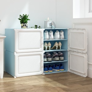 Shoe Rack <b>Plastic</b> Multi Layer Dustproof Storage Cabinet For Entryway Home Use Modern Minimalist Design - Product Image 3