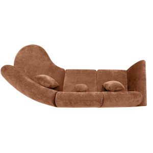 Canapé modulaire en tissu avec pieds en bois et éponge haute densité, moderne, pour salon ou hôtel, idéal pour appartement - Product Image 5