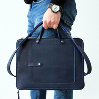 Sac Organisateur d'Accessoires Technologiques en Cuir Véritable avec Fermeture Éclair, Style Simple, Pliable, Housse pour Ordinateur Portable, Porte-documents avec Fonction Tactique