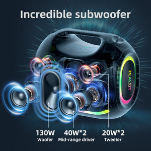 Haut-parleur sans fil portable haute puissance 250W ZE21, batterie 48000mAh, éclairage LED RGB, Bluetooth 5.3, étanche IPX6 pour fêtes intérieures et extérieures - Product Image 2