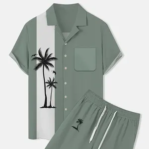 Kunden spezifische schicke Neuheit Vintage bedruckte Kurzarmhemd-Sets mit trend igem modischem Casual Style