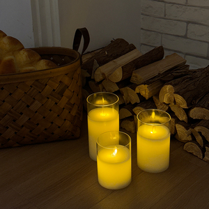 Candela Led festa 3AAA batteria ondeggiante fiamma di vetro decorativo candela paraffina con molte dimensioni - Product Image 5