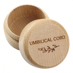 Wooden Umbilical Cord <b>Box</b> 5x5x3.5cm Beech Wood Baby <b>Keepsake</b> Storage Apple Shaped Modern Simple Design - Product Image 1
