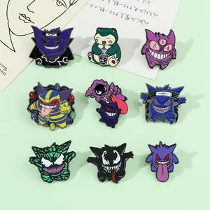 Estoque mágico elfo Halloween engraçado anime cartoon broche terror esmalte pin personalizado lapela pinos metal artesanato