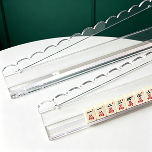 Supports de Mahjong Américain en Acrylique Pliables et Détachables, avec Poussoirs Séparés et Pieds Pliants, Forme Ondulée Transparente, pour Jeu - Product Image 3