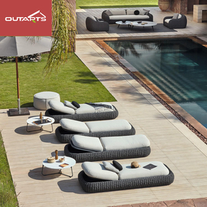 Resort extérieur en aluminium Chaise longue chaises <span class=keywords><strong>piscine</strong></span> côté chaise longue extérieure corde chaise longue jardin chaise longue - Product Image 3