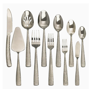 Couteaux à dessert DFU233 personnalisés, cuillères à gâteau, manche martelé vintage de luxe, couverts en acier inoxydable, couteau de table, couteau à steak - Product Image 3