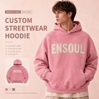 Maßgefertigte Premium Vintage Gewaschene Übergroße Kapuzenpullover 450g/m² Weiß Applikation Buchstaben-Logo Hotfix Strass Pullover Street Sweatshirt