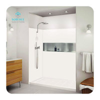 Panneaux muraux modernes pour cuisine et salle de bain en surface solide de marque Surface Solution, décoration personnalisée, panneaux muraux de douche et de télévision blancs et noirs