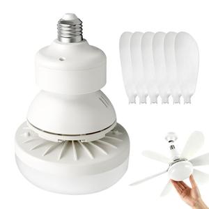 0728 3 Color Dimmable Socket <b>Fan</b> Light Easy Setup Silent <b>Ceiling</b> with 360. Rotatable Multifunctional for Daily - Product Image 2