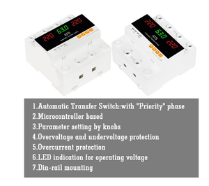 Interruttore di Trasferimento Automatico Solare <span class=keywords><strong>ATS</strong></span> a Doppia Alimentazione 220v 4p 63a 100a per Impianti Solari - Product Image 5