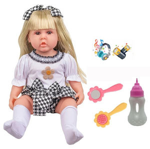 Muñecas Reborn populares de cuerpo grande de silicona de 24 pulgadas para niña recién nacida, muñecas realistas eléctricas, juguetes con estornudos y llanto - Product Image 6