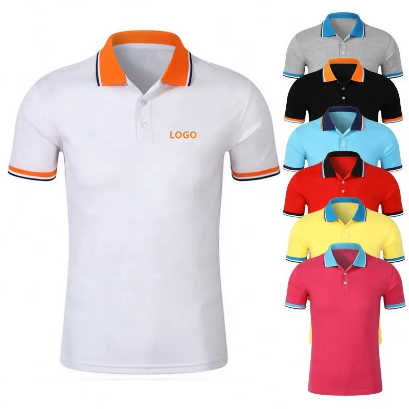 High quality custom 100% cotton uniform men's golf polo shirt with embroidered printing logo polo shirts for men