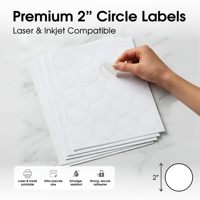 Etiqueta Adhesiva Personalizada para Impresora Láser Mate de 2 Pulgadas, Etiqueta Redonda de Vinilo Imprimible con Tinta Brillante, Etiqueta de Código de Barras Resistente al Agua para Envío