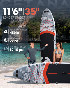Nouveau produit 2026 : Planche de paddle gonflable 11'6"*35"*6" avec une capacité de 450 lb et accessoires de qualité supérieure - Product Image 4