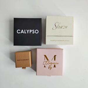 Custom Multi Size Drawer Jewelry <b>Boxes</b> Hot Gold Foil Logo Sliding Pull Out Gift <b>Boxes</b> For Rings <b>Earrings</b> Necklace Packaging - Product Image 2