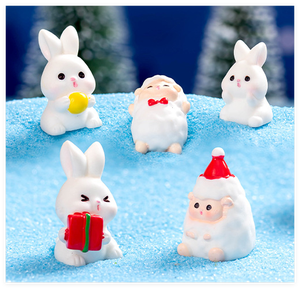 Fai da te paesaggio stile natalizio kit <span class=keywords><strong>di</strong></span> ornamenti in miniatura Set figurina in resina scatola regalo <span class=keywords><strong>di</strong></span> natale alberi pupazzo <span class=keywords><strong>di</strong></span> neve casa villaggio cervo babbo natale - Product Image 6