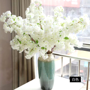 Fiori di ciliegio di seta bianca artificiale fiori albero ramo albero albero appeso ramo di fiori all'ingrosso per la decorazione di nozze - Product Image 4