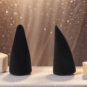 Spugna per Trucco Classica Nera a Forma di Triangolo e Goccia d'Acqua, Multiforme, Senza Lattice, Taglio Diagonale, Lavabile, Super Morbida per Applicare il Fondotinta - Product Image 4