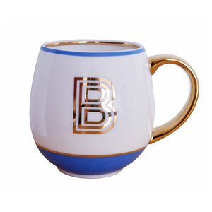 Tazza da Caffè in Ceramica <span class=keywords><strong>con</strong></span> Lettere Dorate all'Ingrosso, <span class=keywords><strong>Tazze</strong></span> Latte in Ceramica a Forma di Pancetta, Tazza Personalizzata <span class=keywords><strong>con</strong></span> Iniziali e Manico Dorato - Product Image 3