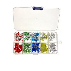 Oky0115 200PC 3mm 5mm LED Kit hỗn hợp màu đỏ màu xanh lá cây màu vàng màu xanh trắng ánh sáng phát ra Diode loại trong hộp - Product Image 1