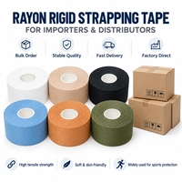 Bande de sport rigide noire en rayonne avec oxyde de zinc, adhésif puissant, antidérapante, pour l'entraînement, HEAO OEM en vrac 38x13.7m