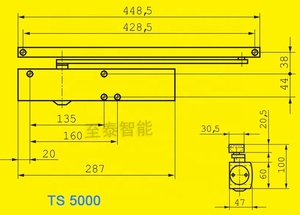 GEZE TS5000 Bras de <span class=keywords><strong>porte</strong></span> coulissant automatique <span class=keywords><strong>en</strong></span> aluminium, design moderne, ferme-<span class=keywords><strong>porte</strong></span> hydraulique - Product Image 4