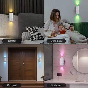 Applique <span class=keywords><strong>murale</strong></span> LED TSINYE RGB 16 couleurs sans fil, sans câblage, avec détecteur de mouvement, intensité variable, fixation adhésive, veilleuse de chambre - Product Image 6