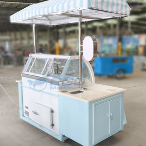 Triciclo Refrigerador Móvil Azul y Blanco para Helados, Camión de Comida Comercial, Triciclo de Bebidas y Alimentos, Bicicleta para Jugos Prensados en Frío - Product Image 2