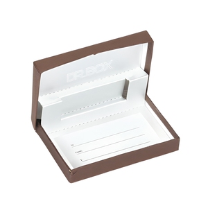 Boîte cadeau rigide marron personnalisée avec inserts blancs, design gaufré, logo personnalisé - Petite boîte d'expédition et de cadeaux pour électronique et bijoux - Product Image 1