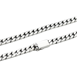 Collier en argent de style européen américain avec ancienne chaîne cubaine Accessoires simples à boucle de grande valeur pour hommes femmes Accessoire rouge en filet - Product Image 5