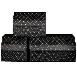 Collapsible rear seat car organizer storage box trunk car organizer