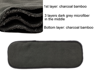 Couches réutilisables en <span class=keywords><strong>bambou</strong></span> et charbon de bois 25 pièces, doublures de tissu avec 5 couches insérées - Product Image 3