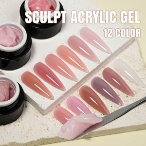 ICE NOVA Sculpt Gel acrílico Sandy Texture es obvia Shaping Tallado Extensión Gel Non Flow Hard Sculpting Hema Free Nude Color - Product Image 2