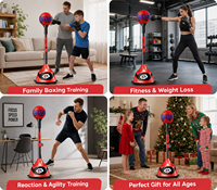 Ballon de boxe réglable sur pied avec base à ventouse et ressort pour entraînement de réflexe, idéal pour enfants et adultes, parfait pour la remise en forme à domicile – Fournisseur direct usine