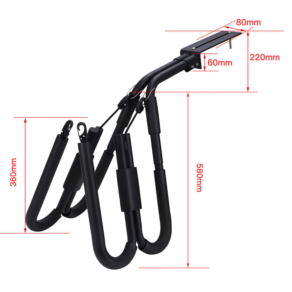 Portapacchi nero a doppia tavola per moto