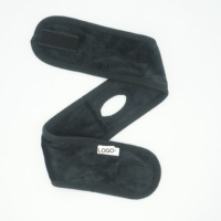 Bandeau facial noir en velours de coton pour spa, avec logo personnalisé – Offre spéciale