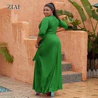 Nouvelle robe ample pour femmes, couleur unie, tendance, grande taille, avec ceinture
