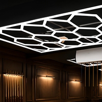 Luminaire suspendu modulaire hexagonal à LED, éclairage décoratif en groupe pour club de billard, salon, bar