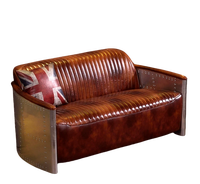 Fauteuil inclinable de style industriel loft rétro, fauteuil aviateur vintage en cuir, canapé de salon