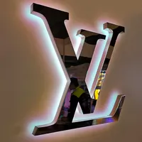 Benutzer definierte Lasers ch neiden 3d Titan Beschilderung Spiegel Edelstahl Brief Zeichen für Schaufenster