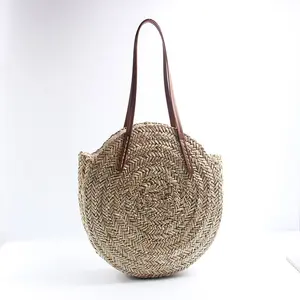 Оптовая продажа, женская сумка ручной работы, летняя пляжная круглая уникальная модная соломенная сумка