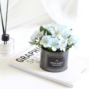 Begonia Hydrangea Iron Sticker Artificial Potted Plant Mini Bonsai Set Greenery Craft Decor <b>Ornament</b> - Product Image 5
