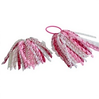 Pinces à cheveux torsadées Korker, attaches pour queue de cheval ludiques, pour fêtes, haute qualité, rouge, blanc et noir avec bande élastique, emballage carton