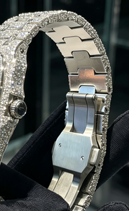 Luxury <b>Skeleton</b> Dial VVS Moissanite <b>Watch</b> Sparkly Encrusted Hip-hop Style <b>Automatic</b> Movement <b>Watch</b> for Men Pass diamond Tester - Product Image 2
