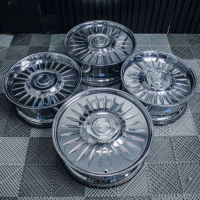 Jante de luxe pour berline, en alliage d'aluminium forgé OEM, 2 pièces, entièrement chromée, avec logo personnalisable, pour voiture vintage 78.3, pour DeVille Convertible